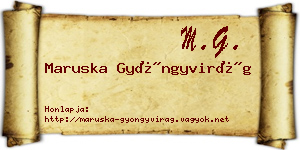 Maruska Gyöngyvirág névjegykártya